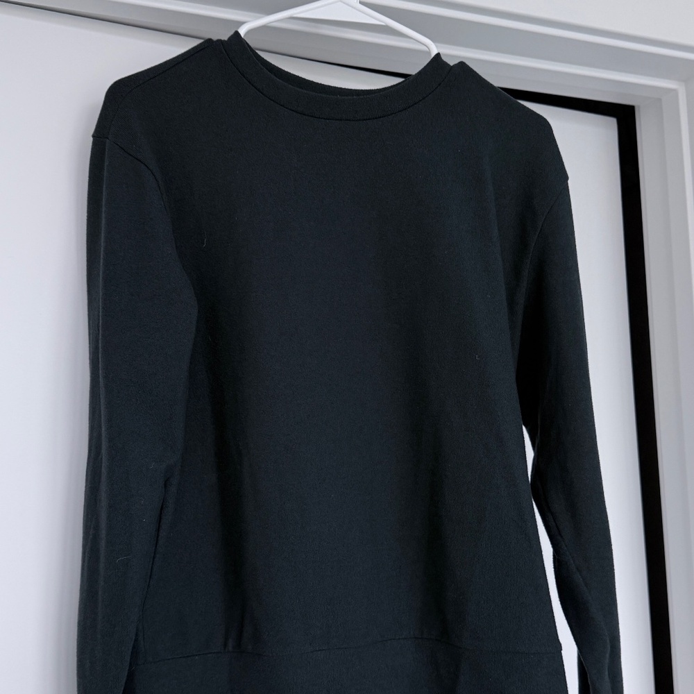 UNIQLO Dark Green Soft Knitted Fleece Crew Neck Long-Sleeve T-Shirt Size X-Small